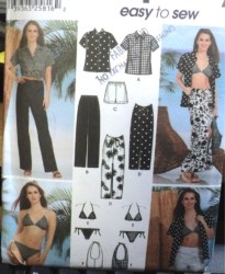 7231 WRAP SKIRT, BIKINI, TOP, BOTTOMS PATTERN 4-10,12-18